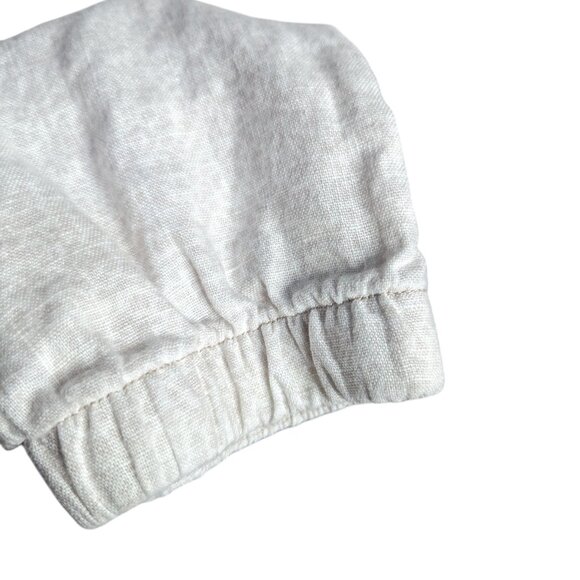 Athleta Cabo 100% Linen Pull On Jogger Pants Womens 12 Cream Pattern Drawstring - Picture 4 of 6